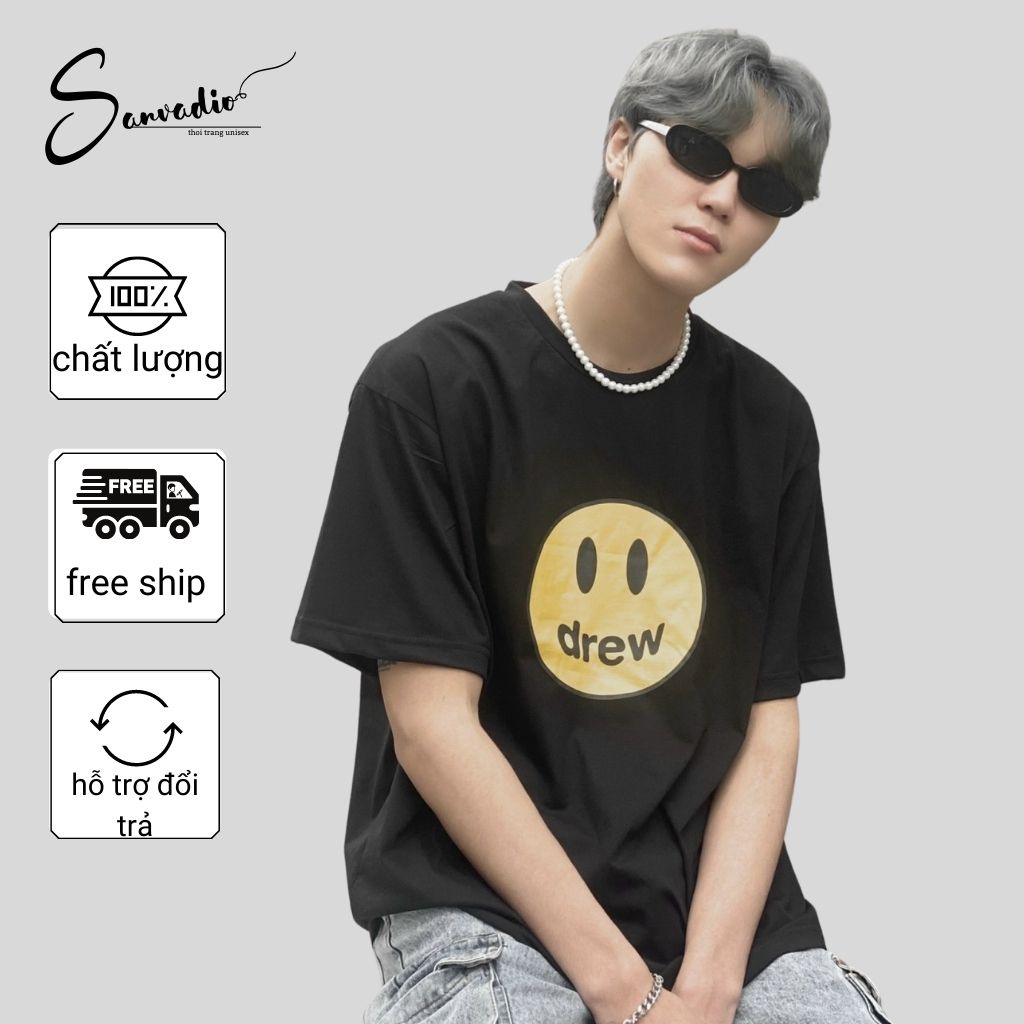 Áo thun nam DREW SANVADIO Áo phông nam from rộng unisex áo thun tay lỡ cao cấp thời trang Hàn Quốc AT299