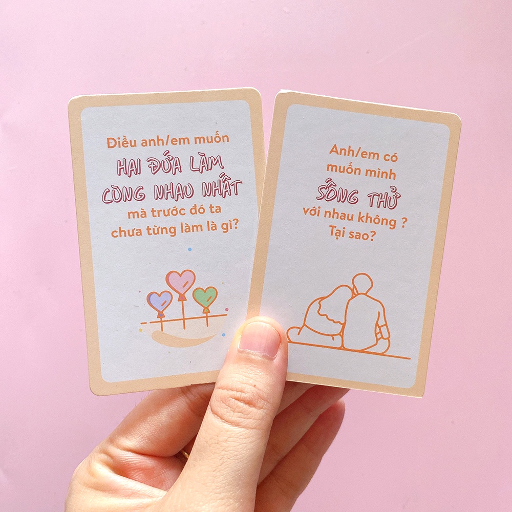 Bộ Bài Cặp Đôi Tình Yêu Our Memories Kết Nối Và Thấu Hiểu Đối Phương Card Game Dành Cho Cặp Đôi Yêu Nhau OURMMORI