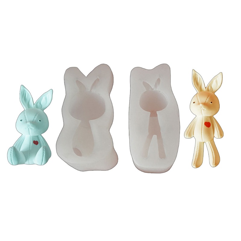 Khuôn làm bánh quy bằng silicon hình thỏ hoạt hình 3D