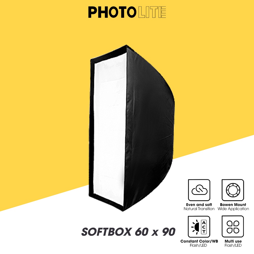 Softbox tản sáng chữ nhật 60x90 cm Photolite PA037 làm mềm ánh sang đèn Flash/Led