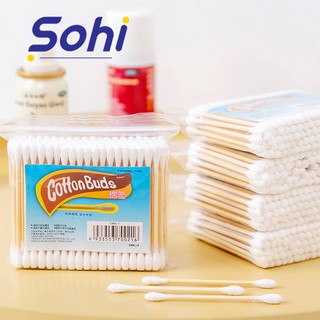 Bông ngoáy tai Sohi H840 bông ngoáy tai gỗ ép bông tự nhiên cao cấp 100 chiếc dùng một lần
