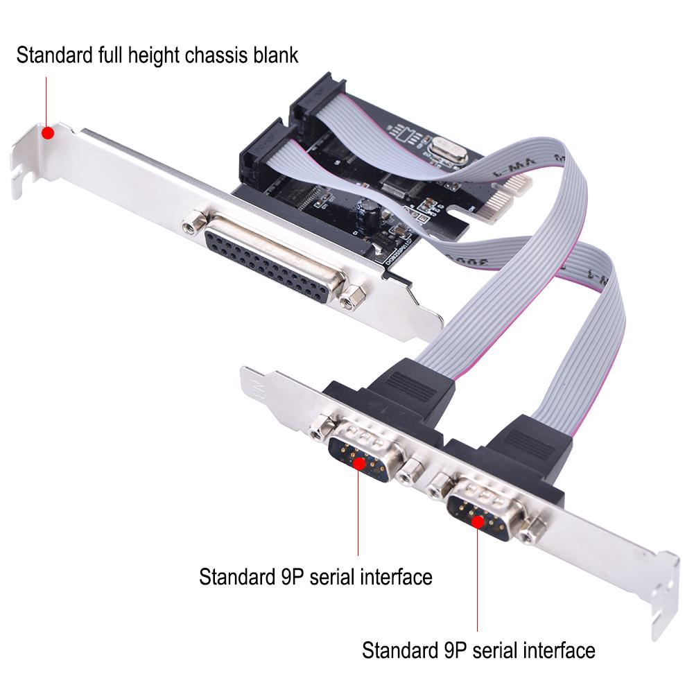 Card Chuyển Đổi Pci-e Sang 2 Db9 Rs232 Serial Port + 1 Db25