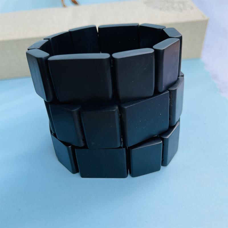 Vòng tay Gỗ Mun Sừng bảng Vuông 16mm độc đáo - Lách tay Nam nữ phong thủy CNC VĂN BÉ
