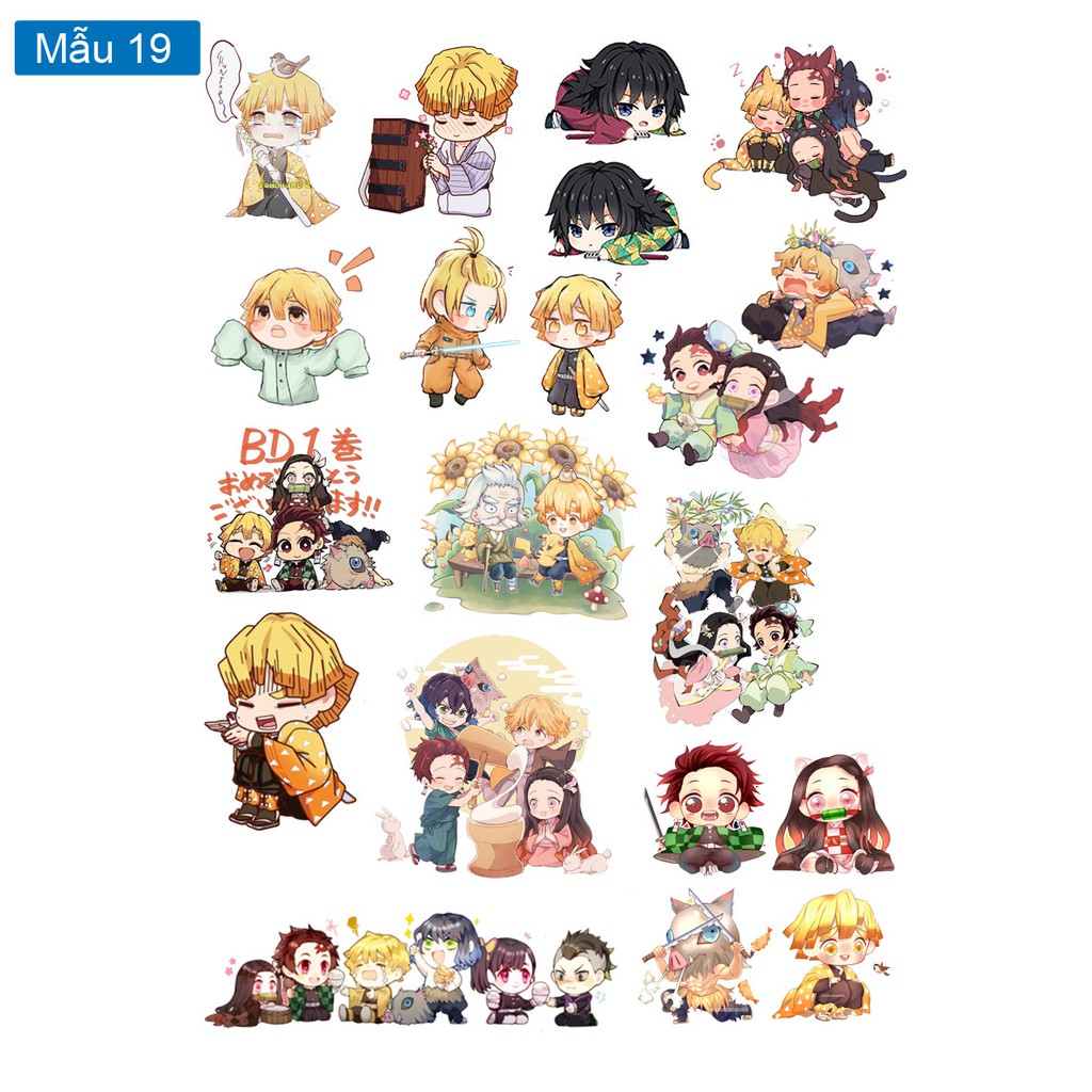 Sticker / hình dán anime Kimetsu No Yaiba / Trụ cột/ Thanh Gươm Diệt Quỷ