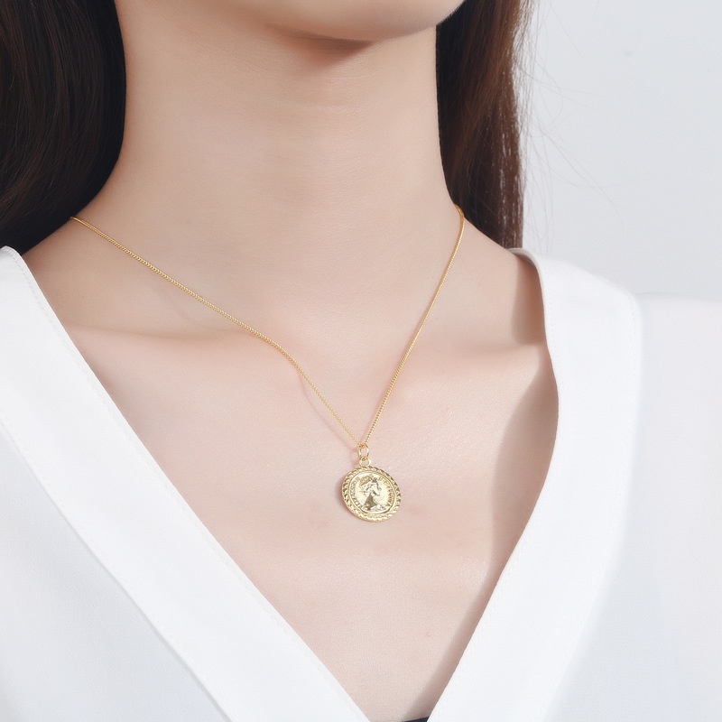 Vòng cổ Mặt Đồng Xu Elizabeth Phong Cách Hàn Quốc Dành Cho Nữ
