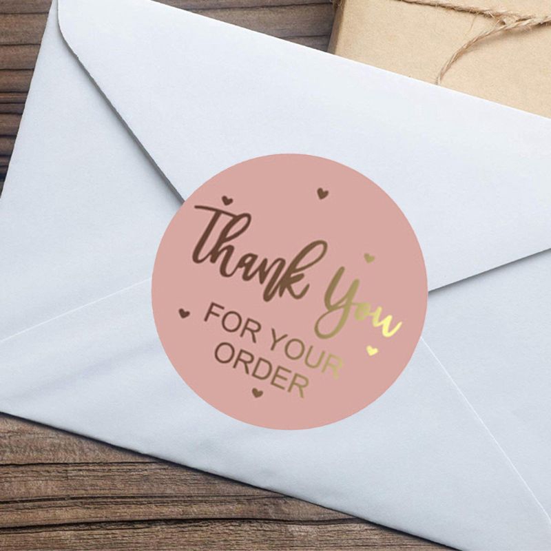 Cuộn 500 miếng dán chữ thank you trang trí thủ công
