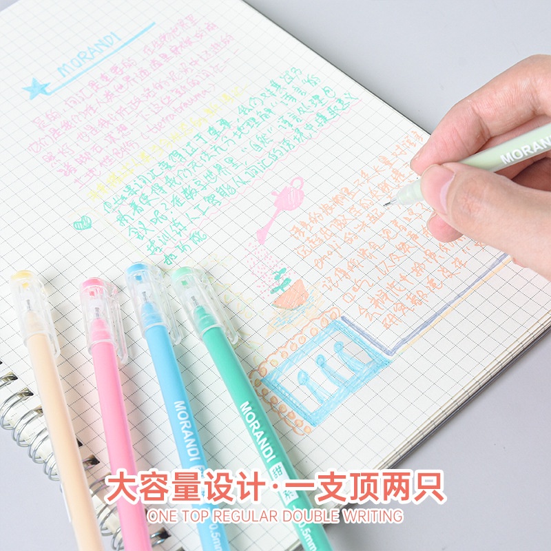 Bút gel Morandi DecorMe 0.5mm nhiều màu viết sổ tay trang trí thiệp bullet journal set 9 bút