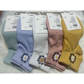 Sét 5 đôi tất nữ cổ trung cotton dầy dặn