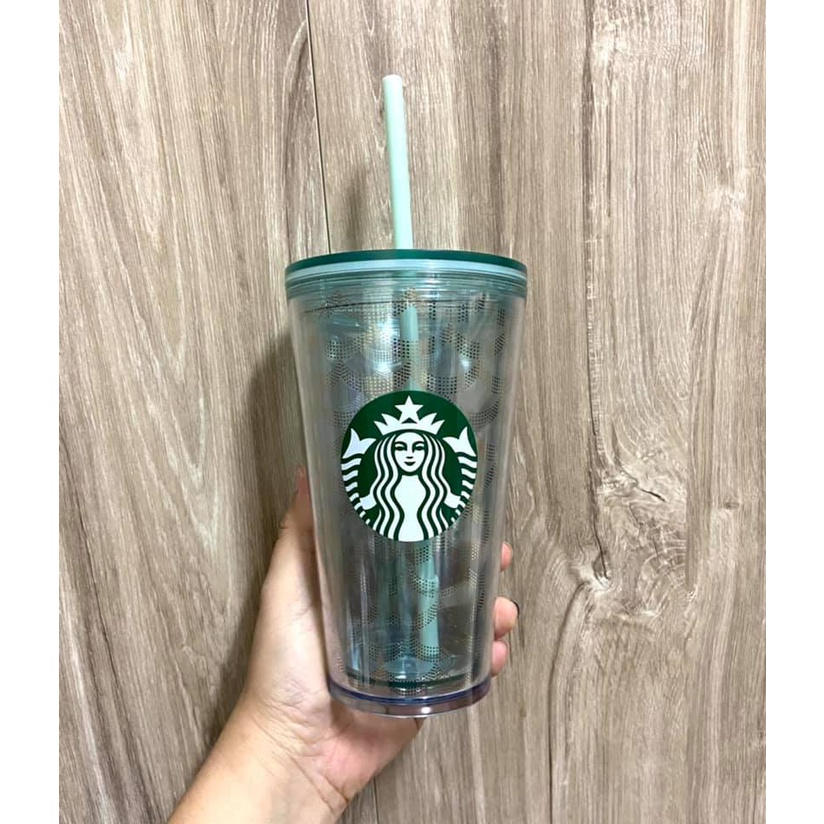 Ly uống nước nhựa có ống hút Starbucks 473ml chính hãng