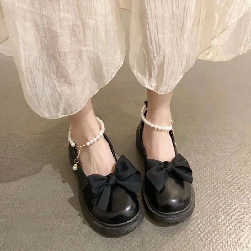 Giày búp bê - Giày Lolita đính nơ kèm phụ kiện đeo chân đáng yêu ngọt ngào