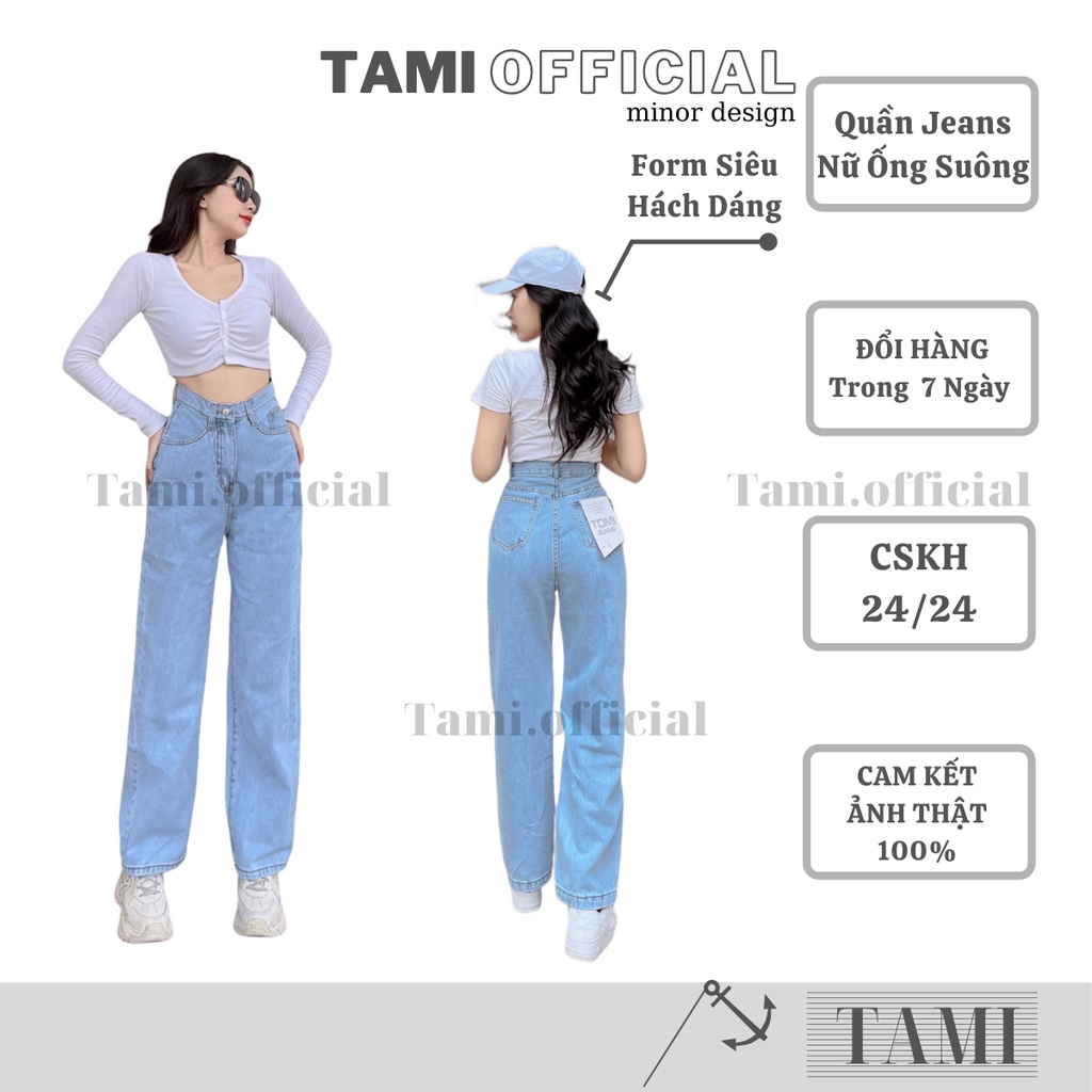 Quần Jeans NỮ ỐNG RỘNG Màu Xanh Nhạt Unisex SIÊU HÁCH DÁNG Bán Chạy TOP 1 [ TAMI Official ] | BigBuy360 - bigbuy360.vn