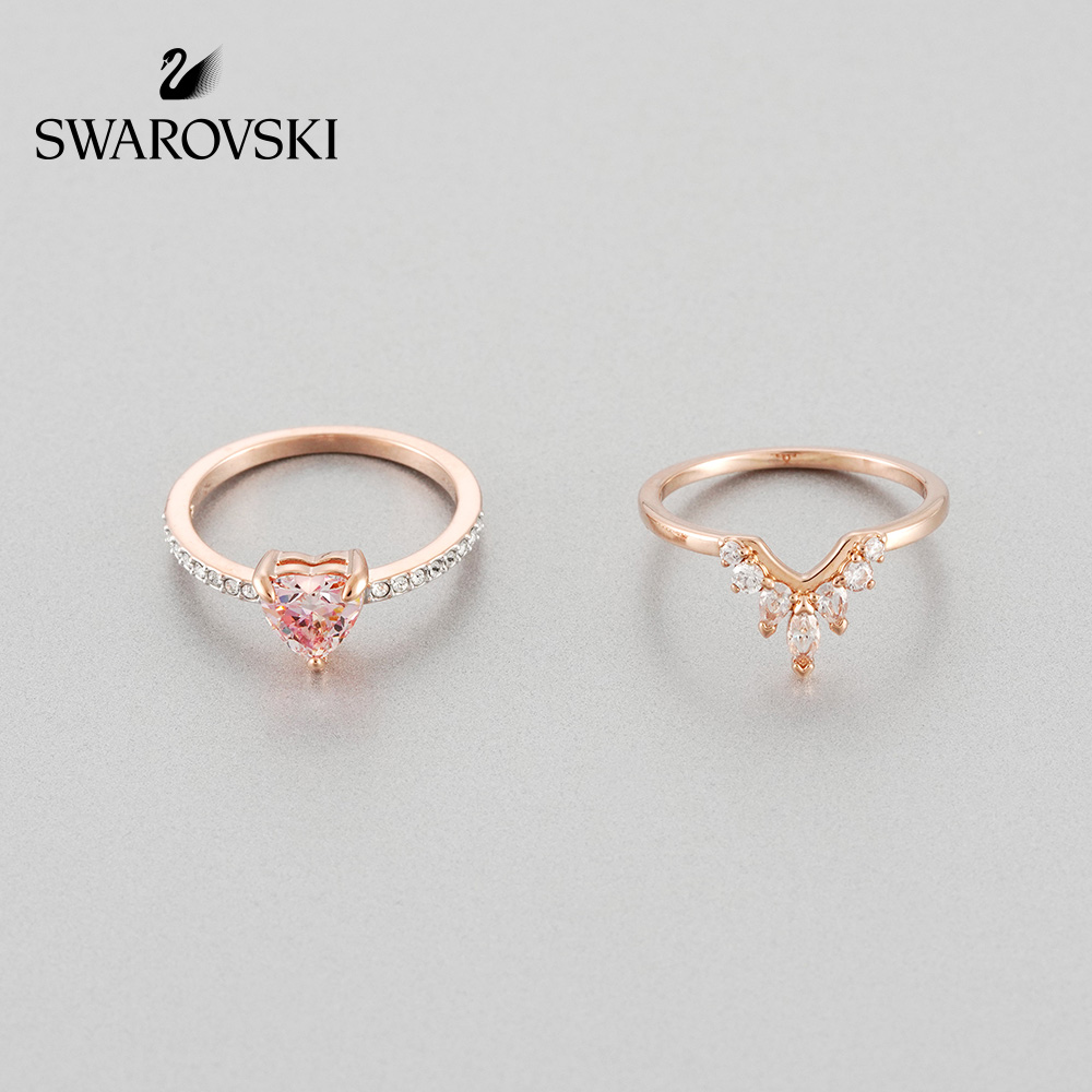 FREE SHIP Nhẫn Nữ Swarovski ONE Tình yêu ngọt ngào Lãng mạn dịu dàng Nhẫn đôi xếp chồng lên nhau Ring Crystal FASHION cá tính Trang sức trang sức đeo THỜI TRANG