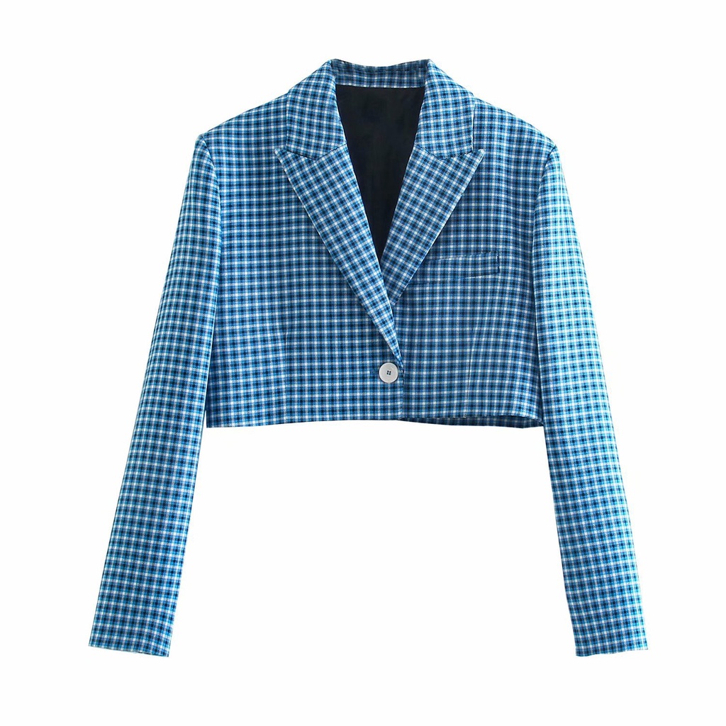Áo Khoác Kẻ Ô Đơn Giản Phong Cách Âu Mỹ W039 9437 2021