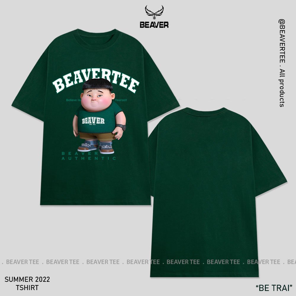 Áo thun Beaver Tee BÉ TRAI Local Brand tay lỡ form rộng nam nữ Unisex Freeship Extra