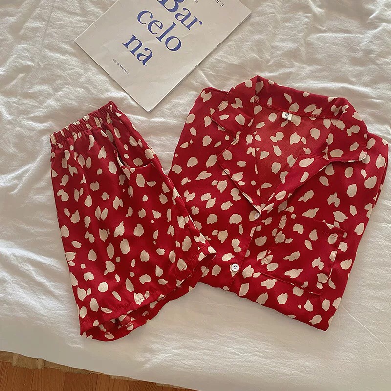 Bộ ngủ Pijama cộc tay họa tiết basic