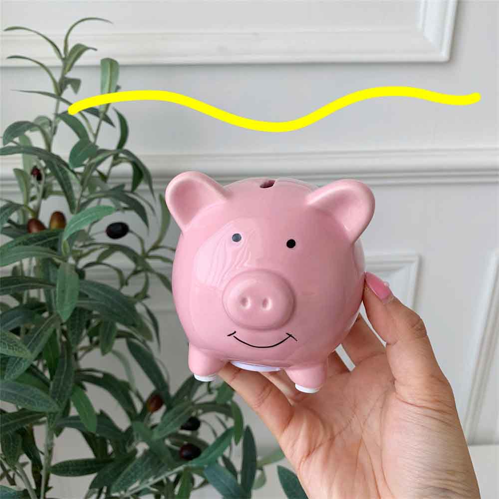 Ống heo tiết kiệm Mini bằng sứ kiểu hoạt hình dễ thương
