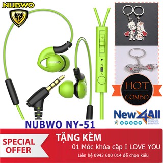Tai nghe thể thao Nubwo NY-51 Sports (Xanh lá) + Tặng 01 móc khóa tình nhân cute