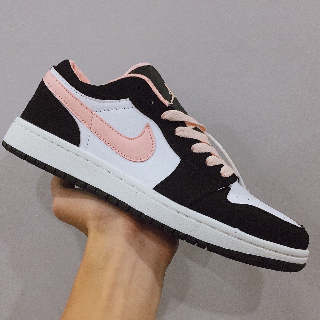 [Full Box] Giày thể thao nam nữ Sneaker Air Jordan 1 Cổ Cao, Cổ Thấp Hồng Đen Chuẩn Full Size Hot Trend 2021