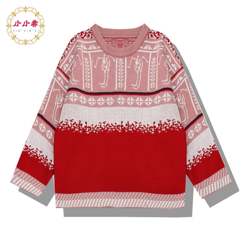 Áo Len Dày Dáng Rộng Họa Tiết Giáng Sinh Thời Trang Hàn Quốc | BigBuy360 - bigbuy360.vn