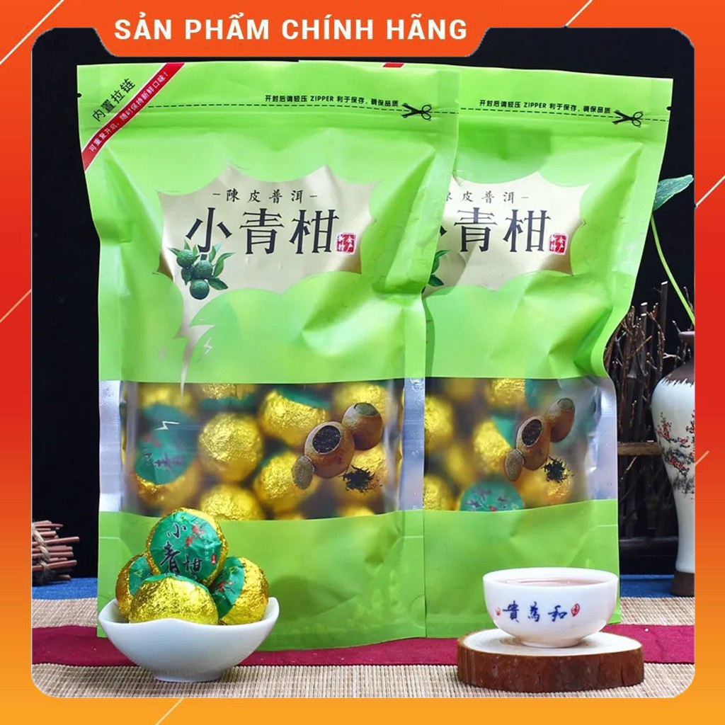 Trà Phổ Nhĩ Quýt Xanh Vân Nam Túi 100G - Khoảng 10 Quả
