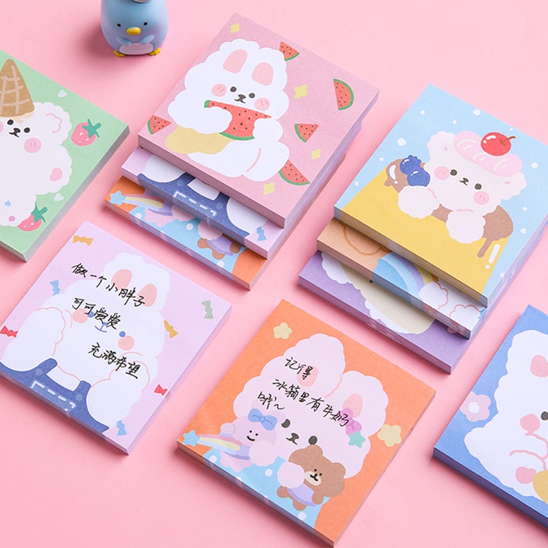 Set 80 Tờ Giấy Ghi Chú Họa Tiết Hoạt Hình Dễ Thương Note