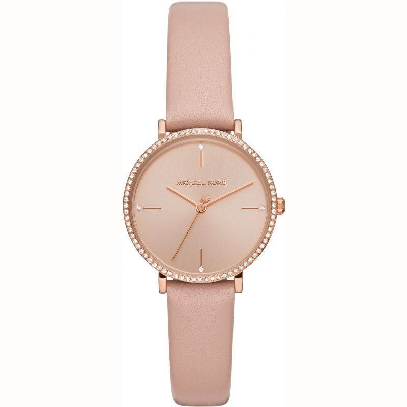 Đồng hồ Nữ Michael Kors MK7113 Leather Ladies Watch - Màu hồng nude sang chảnh - Giá săn sale siêu tốt