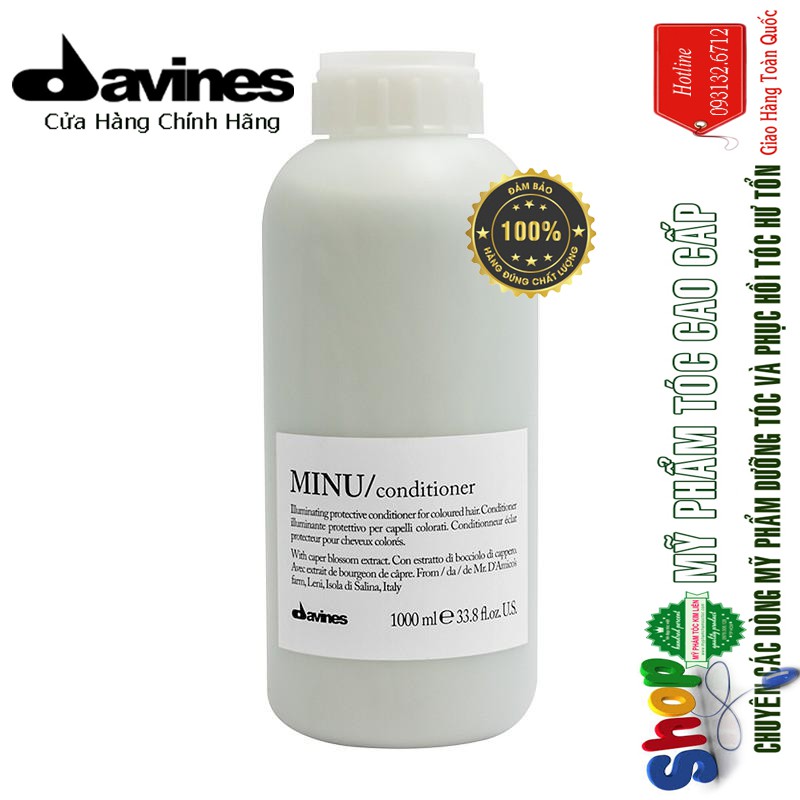 [Davines-Itali] Dầu xả bảo vệ tóc nhuộm và tạo bóng tóc MINU Haircare Davines 1000ml