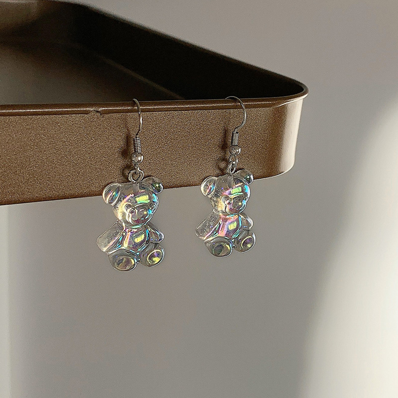 Bông Tai Hình Gấu Đáng Yêu Bằng Nhựa Acrylic Trong Suốt