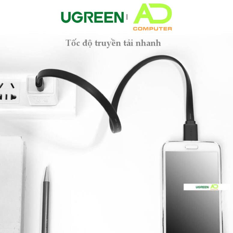 Dây Micro USB 3.0 mạ vàng dài từ 0.25-2m UGREEN US130 dạng dây dẹt và tròn