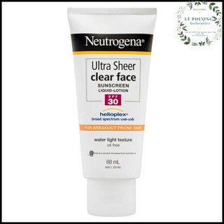 Kem chống nắng Neutrogena Ultra Sheer Clear Face spf 30 88ml