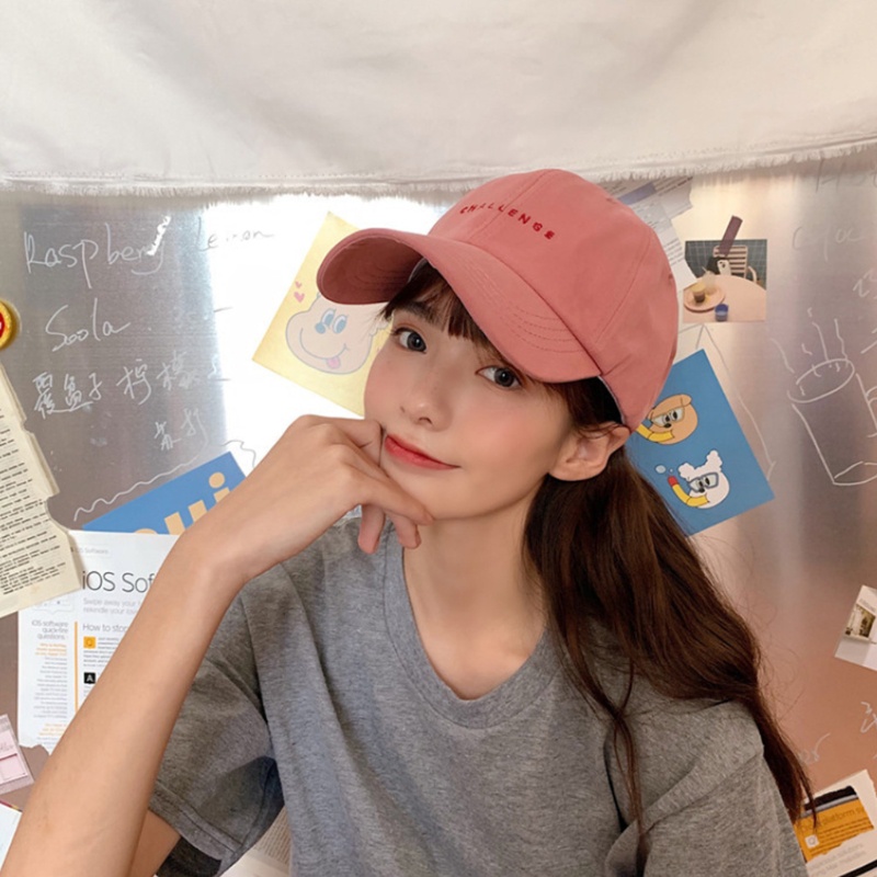 Mũ Lưỡi Trai Màu Sắc Đơn Giản Thêu Chữ Phong Cách Hiphop Cá Tính
