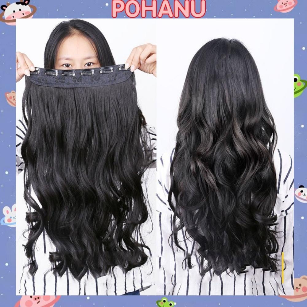 Tóc giả dải xoăn Pohanu tóc kẹp cao cấp 6 phím mềm mượt TG18