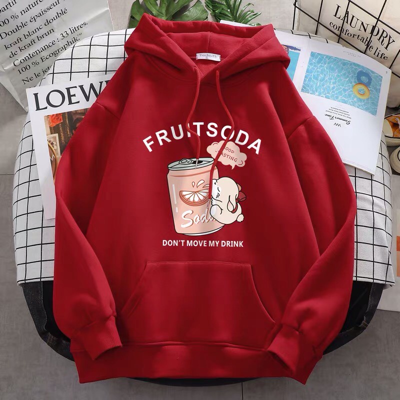 Áo hoodie mũ Soda, Áo nỉ Unisex from rộng, Chất nỉ ấm mặc không xù, thiết kế phong cách - MODY