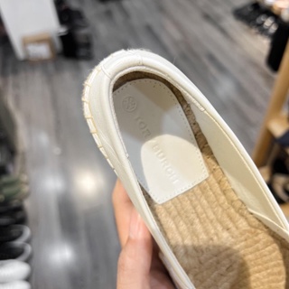 [JOIEHOME] Giày slip on da thật, đế cói