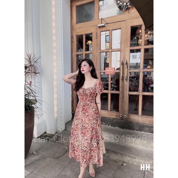 Váy voan tơ hoa nhí 2 lớp