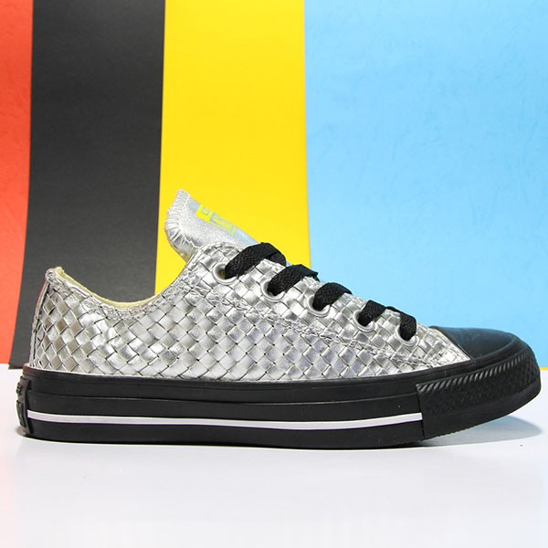 Giày Converse thấp cổ da bạc CTDB02