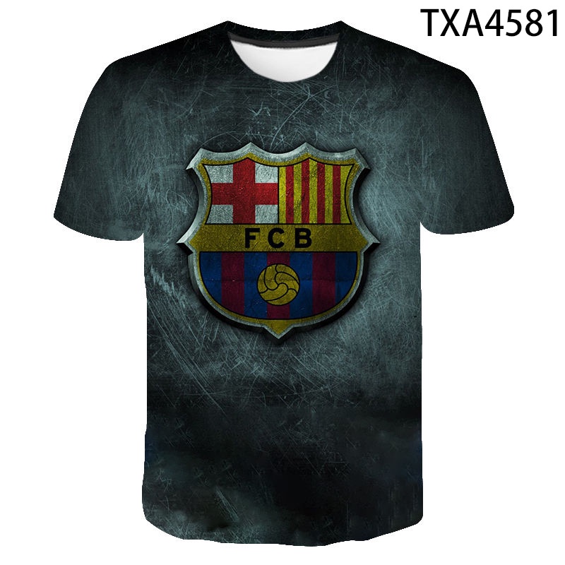 Áo Thun Tay Ngắn In Hình 3D Đội Bóng Barcelona 2022 Thời Trang Mùa Hè Cho Nam Và Nữ