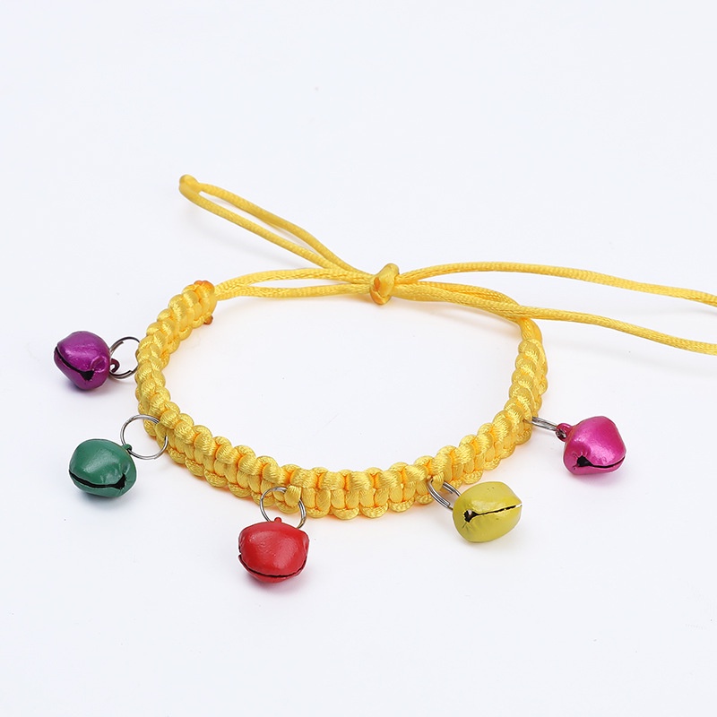 Vòng Cổ Dây Thừng Cotton Bện Thủ Công Nhiều Màu Có Chuông Cho Thú Cưng