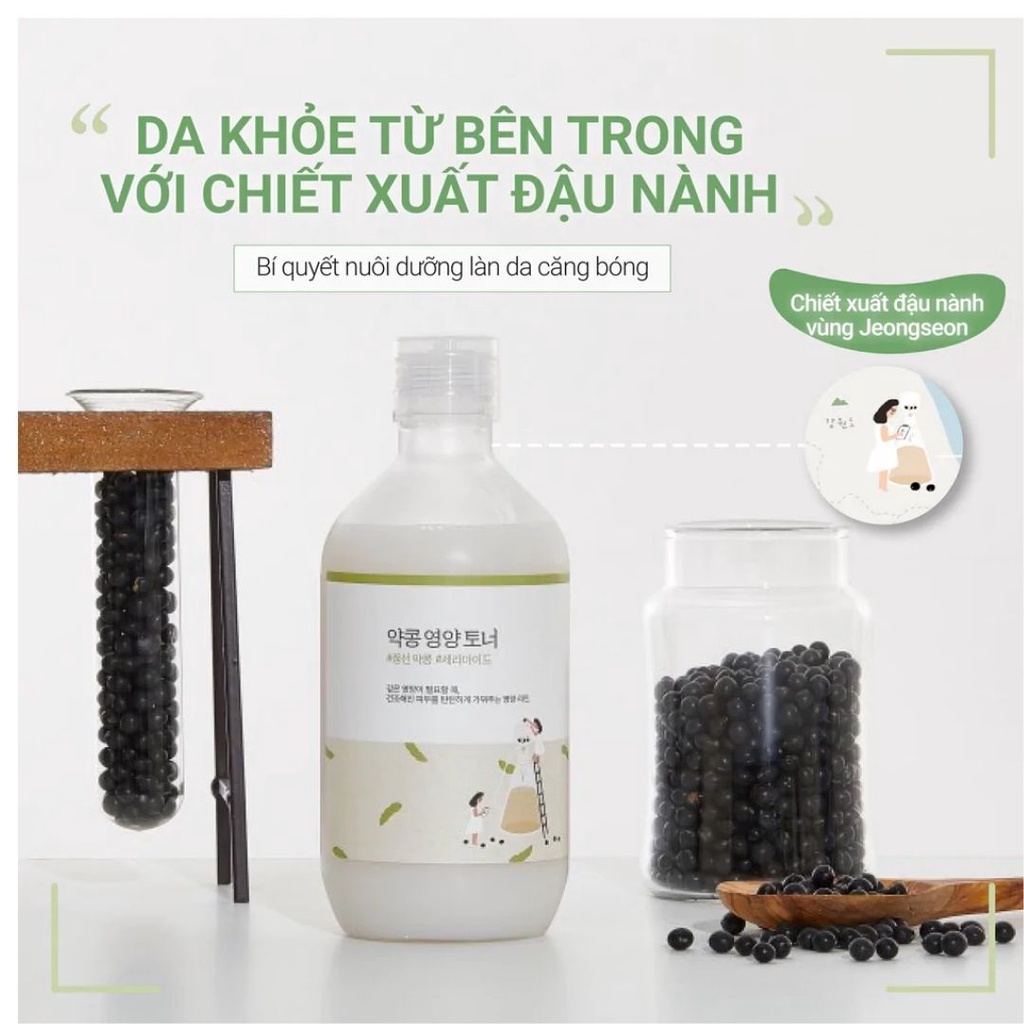 Nước hoa hồng RoundLab Soybean Nourishing Toner Làm Dịu Chiết Xuất Đậu Nành