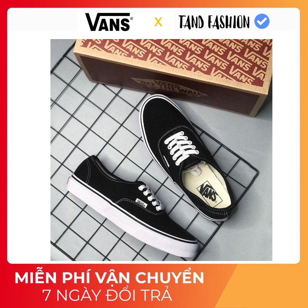 Giày thể thao Vans classic nam nữ, Giày vải basic màu đen trắng Fullbox