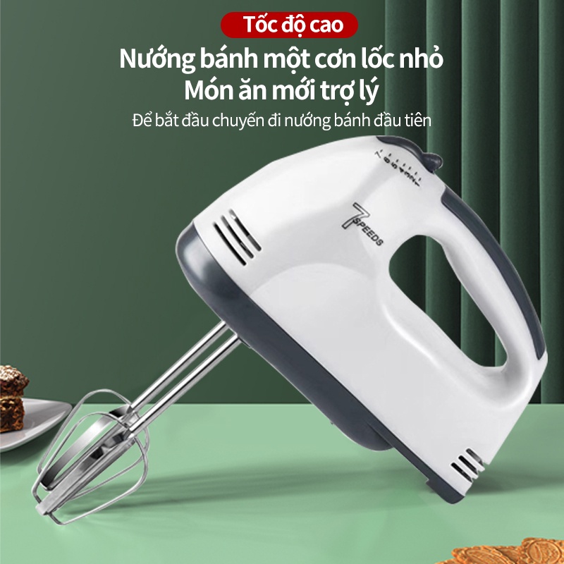 Nhào Bột Cầm Tay Và Để Bàn Kèm Tô 2 Lít Công Suất Lớn 350W 7 Tốc Độ Điều Chỉnh Đánh Kem-Trộn Bột Cực Nhanh Siêu Bền