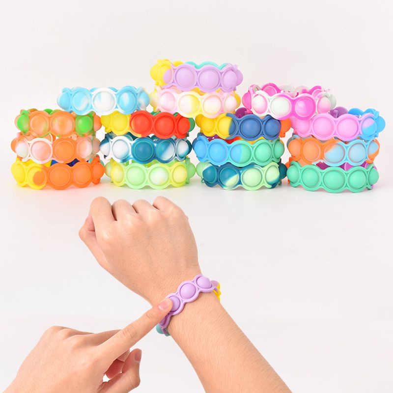 colorful Bubble Sensory Toy FoxMind Fun Colorful Press Pressure Relief Silicone Wristband kid gift