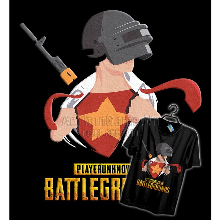 Áo PUBG Việt Nam Number One - Áo thun Game PUBG v2 (3D Đen)