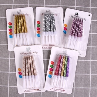 Vỉ 10 nến xoắn nhũ màu