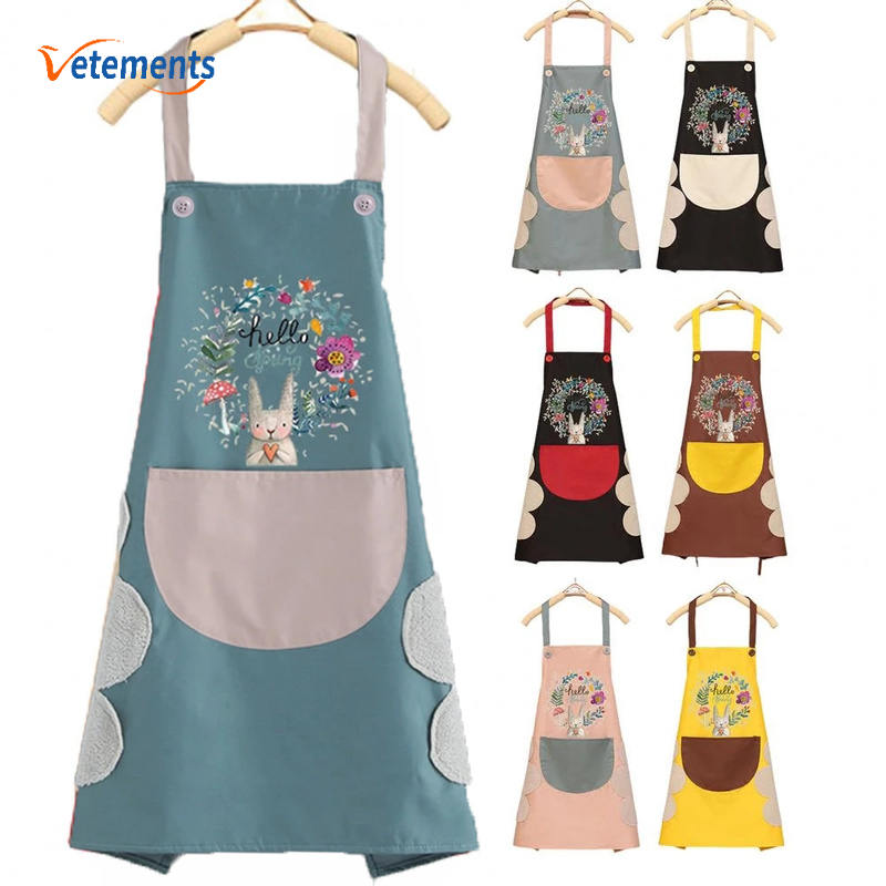 Tạp dề nấu ăn chống nước có in hình hoạt hình xinh xắn