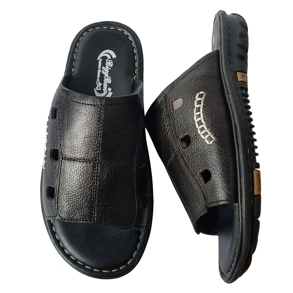 Dép Nam Quai Ngang Da Bò Thật BIGBEN Cao Cấp DN338