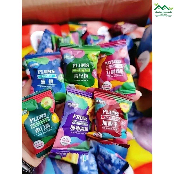 Ô mai trái cây Plum mix 6 loại 500g - Cherry, việt quất, mơ, mận vàng, mận đen, mận đỏ