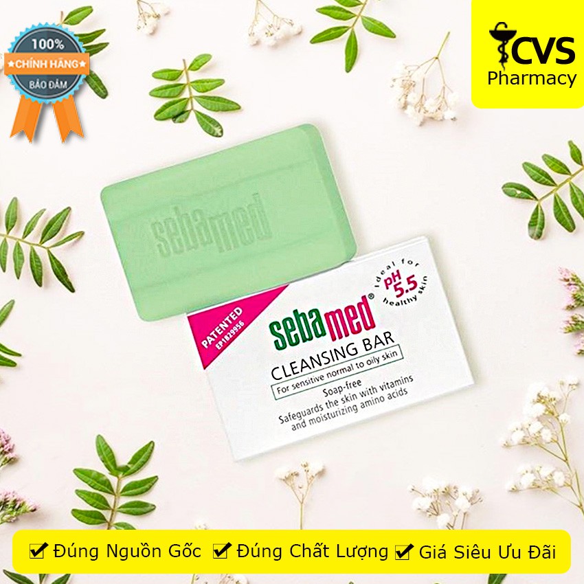 Xà Phòng Làm Sạch Kháng Khuẩn Ngừa Viêm Sebamed Sensitive Skin Cleansing Bar Ph5.5 Từ Đức Bánh 100Gr - cvspharmacy