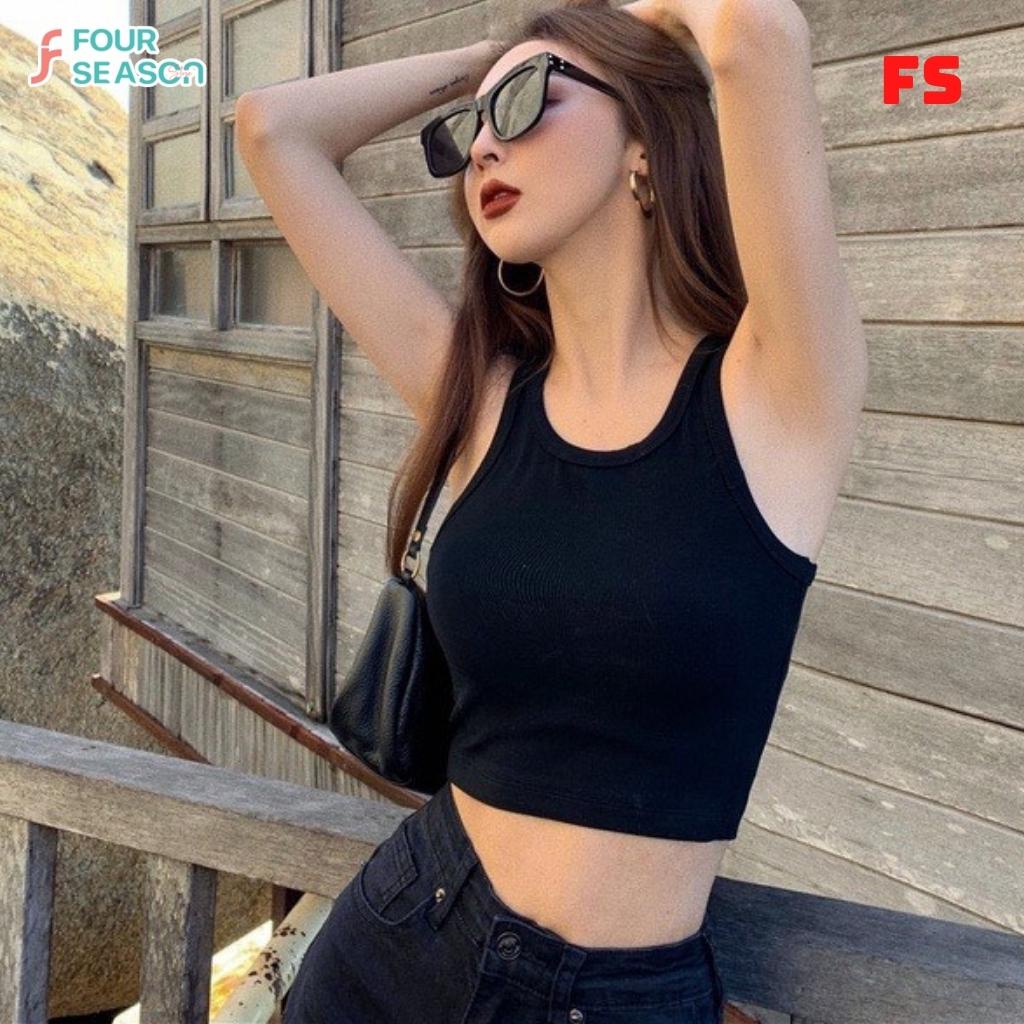 Áo croptop nữ ba lỗ trơn ACT04 4S chất thun gân ôm body mềm mịn