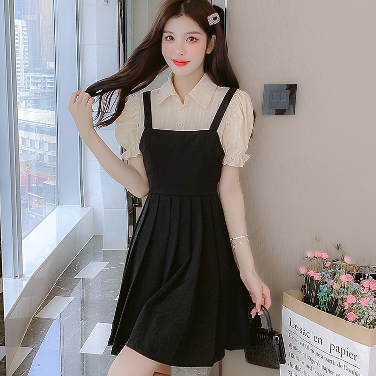 Đầm Tay Phồng Ngắn Thời Trang Mùa Hè Hàn Quốc Cho Nữ